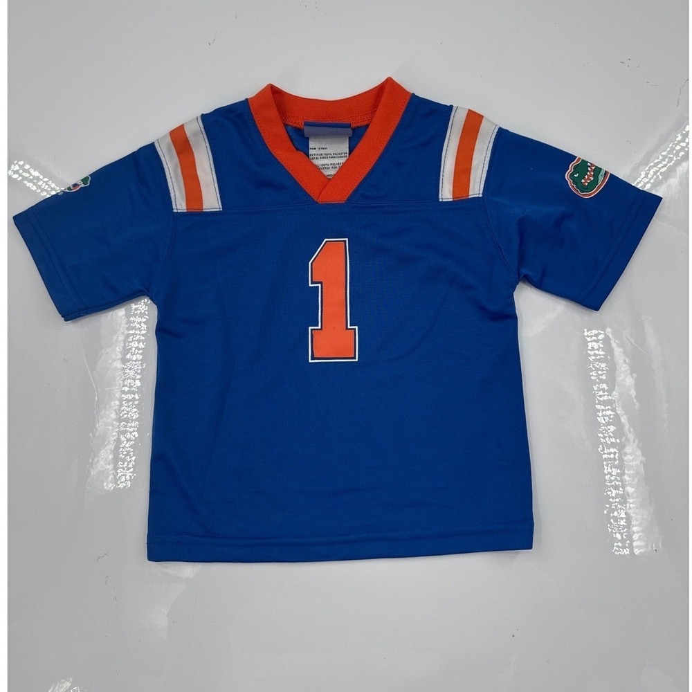 Team Athletics Florida Gators Toddler Football Jersey Blue Orange Number 1 18M